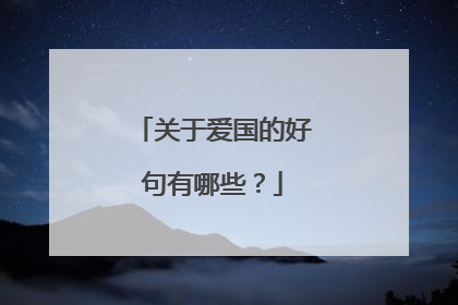 关于爱国的好句有哪些？