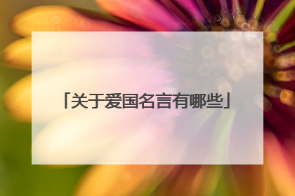 关于爱国名言有哪些