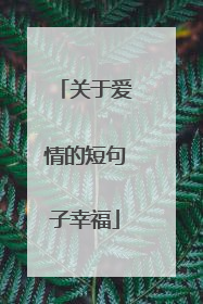 关于爱情的短句子幸福