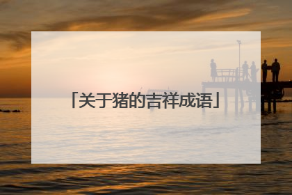 关于猪的吉祥成语
