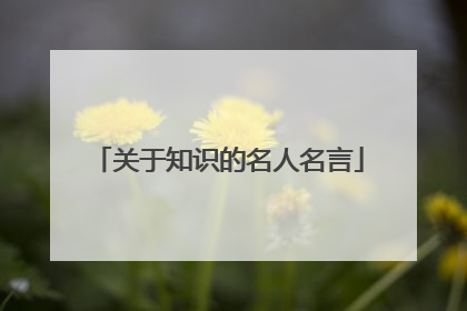 关于知识的名人名言