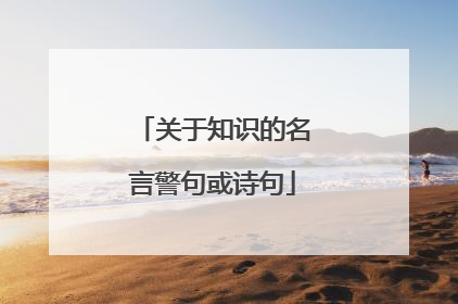 关于知识的名言警句或诗句