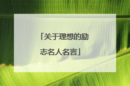 关于理想的励志名人名言