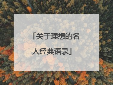 关于理想的名人经典语录