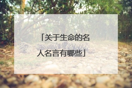 关于生命的名人名言有哪些