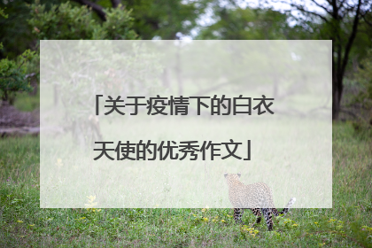 关于疫情下的白衣天使的优秀作文