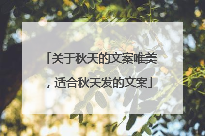 关于秋天的文案唯美，适合秋天发的文案