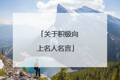 关于积极向上名人名言