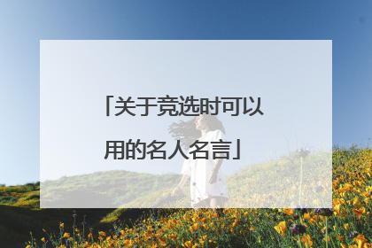 关于竞选时可以用的名人名言