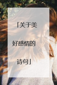 关于美好感情的诗句