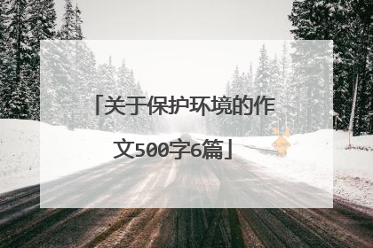 关于保护环境的作文500字6篇