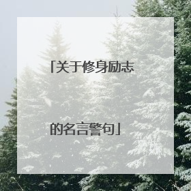 关于修身励志的名言警句