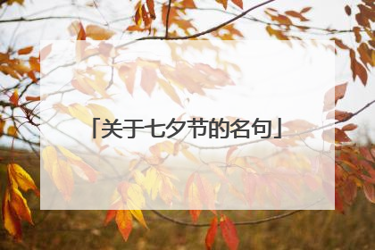 关于七夕节的名句
