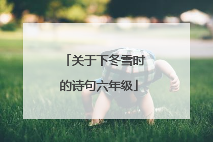关于下冬雪时的诗句六年级