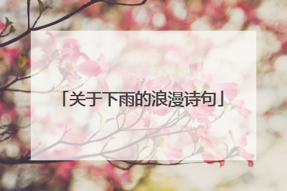 关于下雨的浪漫诗句