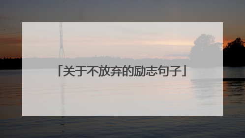 关于不放弃的励志句子