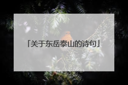 关于东岳泰山的诗句