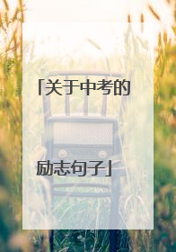 关于中考的励志句子