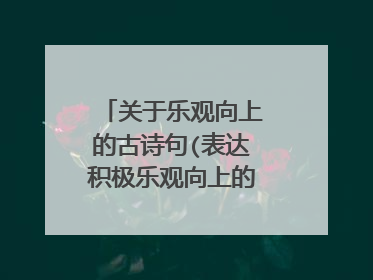 关于乐观向上的古诗句(表达积极乐观向上的诗句有哪些)