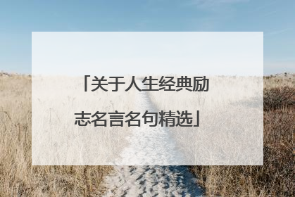 关于人生经典励志名言名句精选