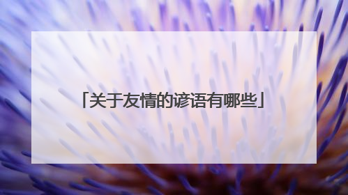 关于友情的谚语有哪些