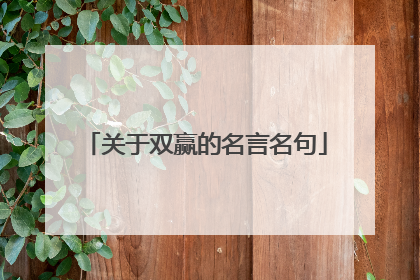 关于双赢的名言名句