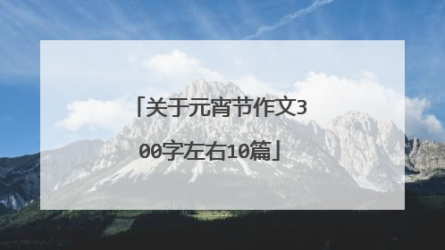 关于元宵节作文300字左右10篇