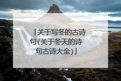 关于写冬的古诗句(关于冬天的诗句古诗大全)