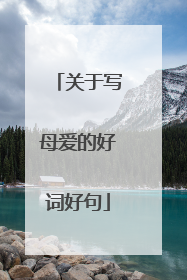 关于写母爱的好词好句