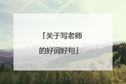 关于写老师的好词好句