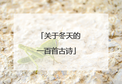关于冬天的一百首古诗