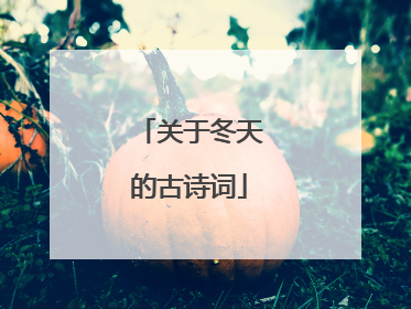 关于冬天的古诗词
