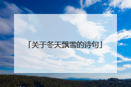 关于冬天飘雪的诗句