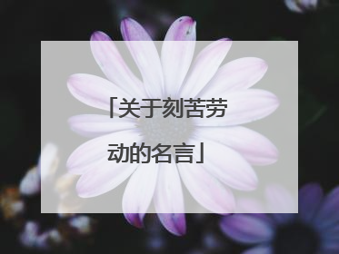 关于刻苦劳动的名言