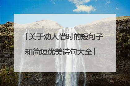 关于劝人惜时的短句子和简短优美诗句大全