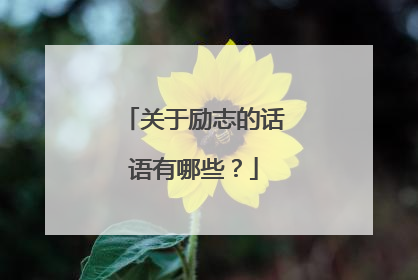 关于励志的话语有哪些？