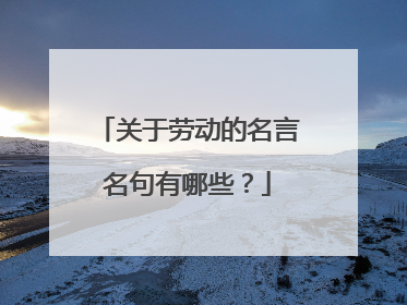 关于劳动的名言名句有哪些？