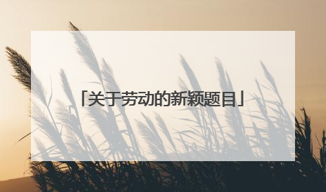 关于劳动的新颖题目