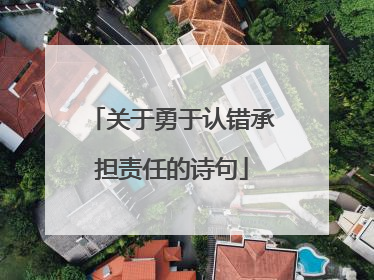 关于勇于认错承担责任的诗句