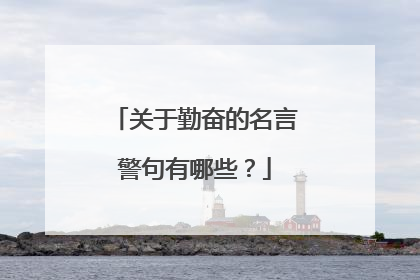 关于勤奋的名言警句有哪些？