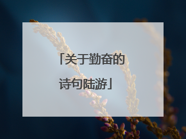 关于勤奋的诗句陆游