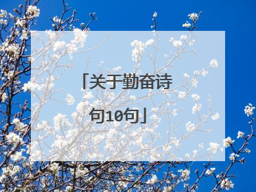 关于勤奋诗句10句