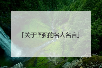 关于坚强的名人名言