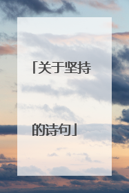 关于坚持的诗句