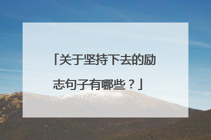 关于坚持下去的励志句子有哪些？