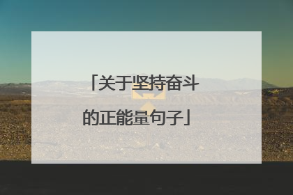 关于坚持奋斗的正能量句子