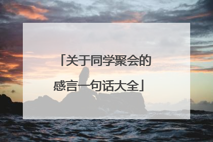 关于同学聚会的感言一句话大全