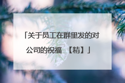 关于员工在群里发的对公司的祝福 【精】