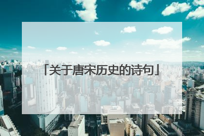 关于唐宋历史的诗句