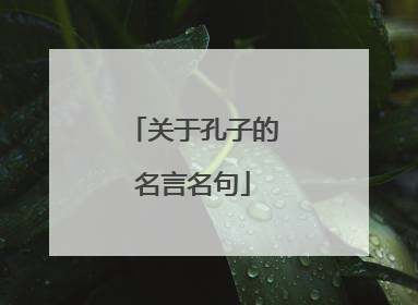 关于孔子的名言名句